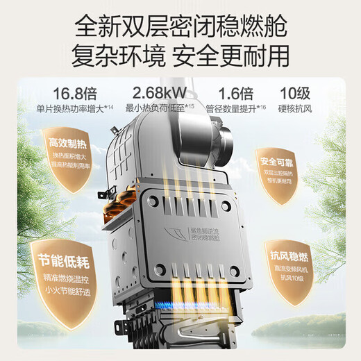 Wanhe Cardamom R6 Level 1 Constant Temperature State Subsidy 16L Gas Water Heater Natural Gas Energy Saving DC Frequency Conversion Booster Large Water Volume Trade-in Pear Blossom White 16L Energy Saving Constant Temperature Double 1 Level-Supercharged Zero Cold Water R6 ULTRA