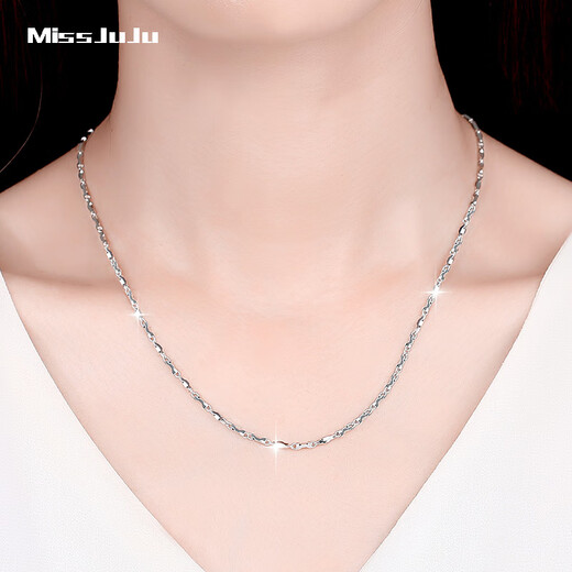Miss JuJu platinum necklace women's new PT950 platinum Great Wall chain solid with pendant ingot chain plain chain weight 5.8-6.0g length 48cm thick about 1.2mm M buckle