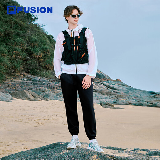 FILA FUSION Fila trendy brand knitted trousers for men 2025 fashionable loose cuffed casual pants