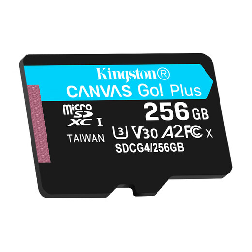 Kingston microSD CANVAS GO Plus memory card compatible with DJI pocket3 action4 5Pro 256GB