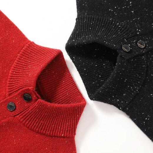 Antonio 400G heavyweight thickened retro Henry collar light luxury warm cashmere sweater for men 100% cashmere