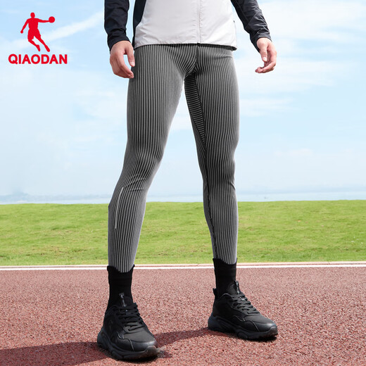 Jordan Feiying sweatpants men's running pants men's breathable elastic quick-drying track and field marathon compression tight semi-elastic pants black/shark gray/Jordan white L