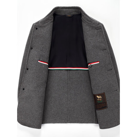 Lilang Herren Wolljacke Herbst und Winter Neue doppelseitige Kaschmirjacke im mittleren Alter lässiger Wollwolle Wolle Top Black 175/L