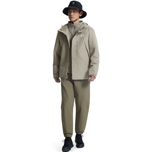 UNDERARMOUR UA Autumn and Winter EF Men and Women Couple Three-in-One Outdoor Sports Jacket 6012831 Mori Dog Brown Gray 203 L