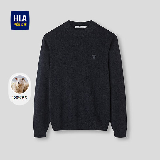HLA Heilan long-sleeved sweater for men 25 pure wool half turtleneck soft wool sweater for men winter