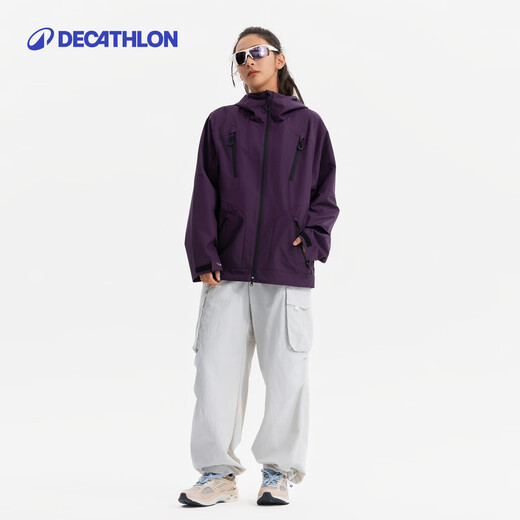 Decathlon SPW urban functional overalls for men and women, loose, sun-proof, water-repellent, outdoor casual, versatile sports pants, Pearl Rice XS