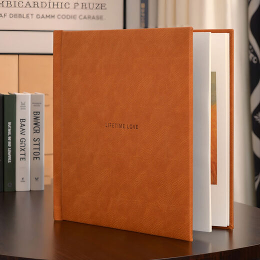 Yusenyi high-end photo album, leather photo album, commemorative album, photo album, print photos to make photo book, couple wedding photos, 22 pages can hold 28-32 photos, Hetty-brown square-art paper double