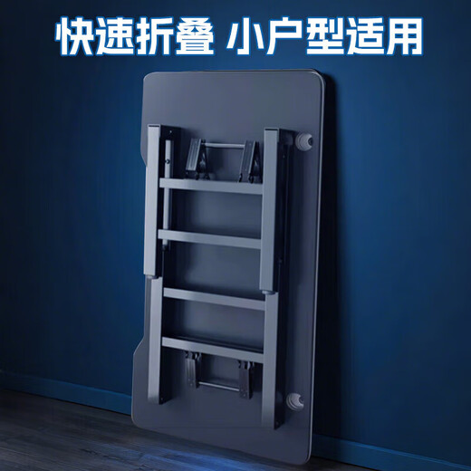 Foldable Desktop Simple Computer Desk Gaming Table Home Game Bedroom Rental Room Simple Office Desk Desk Elegant Black-120*70CM Upgraded Thickening 15MM