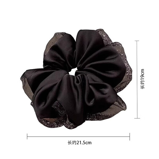 Jian Yingshu rhinestone retro satin hair tie, high-end large intestine hair rope tied with ball head and high ponytail headband
