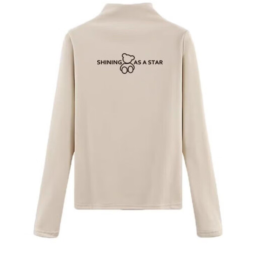 Girls' bottoming shirt autumn and winter half turtleneck 2025 new children's tops German velvet thickened middle and large children's inner T-shirt NN301 apricot 140