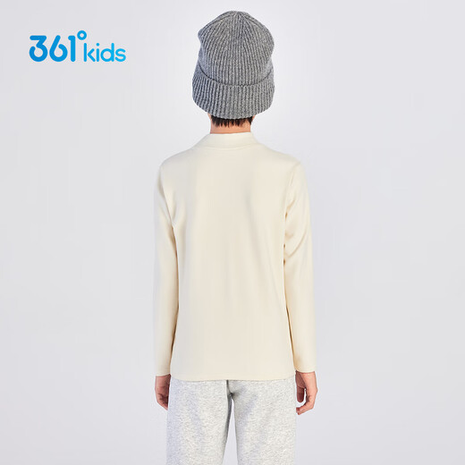 361 Children's bottoming long-sleeved 2025 winter men's and women's medium and large children's velvet warm long-sleeved sweater Pear 150