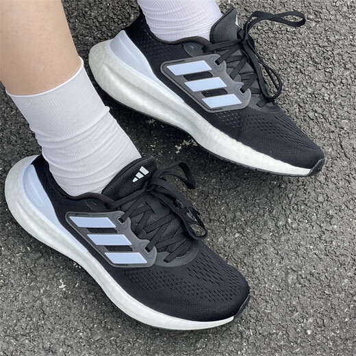 ADIDAS SAPOS Men's y Women's PureBoost 23 Mal en blanco y negro Mesh transpirable sin deslizamiento Ligero sin deslizamiento RESISTEN RESISTENTE ABSABORADO VERSÁTILES CABACTIVOS CORRORES IF4839 NEGRO Y NEGRO 36 (220 mm)