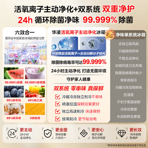 Midea produces Hualing Shenji 518 60cm ultra-thin zero-embedded French multi-door automatic ice-making dual system household smart refrigerator HR-518WUFIPZ zero-embedded + dual system + ice making white