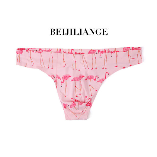 Arctic Love Song Men's Thong Sexy Underwear Personalized Printed Ice Silk T-Pants Seamless U Protruding Single Butt Men's Panties Summer Music Print M