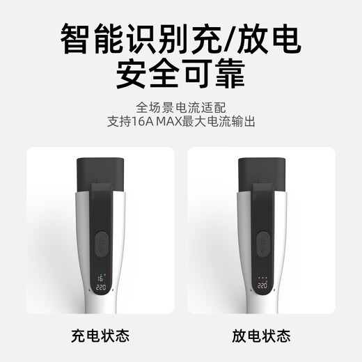 ROMADA charge and discharge gun integrated dual-purpose vehicle-mounted portable 3.5KW new energy vehicle charger suitable for BYD Geely Wuling Tesla Yl CF02 white 5 meters