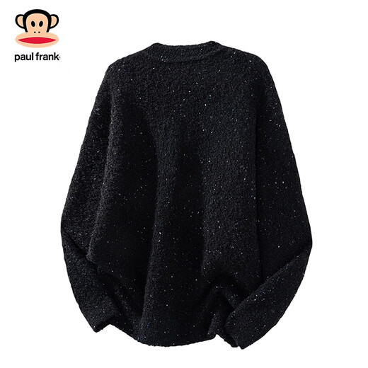 Big Mouth Monkey (paul frank) Japanese simple sweater men's 2025 autumn new loose lazy circle yarn Henry collar knitted cardigan top black autumn new product L recommended 120-140Jin Jin equals 0.5 kg