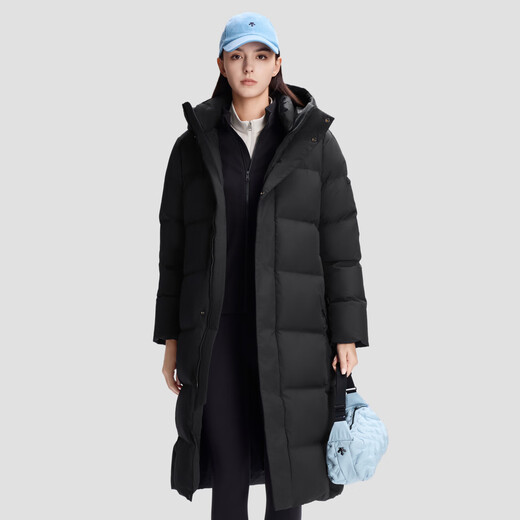 DESCENTE Desante SKI STYLE series HEAT NAVI men's and women's long goose down sports down jacket women's BK-black-D5492SDJ52 XL (male 180/female 175)