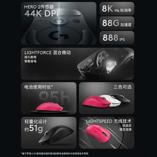 Souris sans fil Logitech (G) GPW 4ème génération Suzaku Wireless Competition Souris de jeu ergonomique Shit King 4ème génération Éclairage RVB Macro personnalisée Souris légère en cadeau pour petit ami Adaptée aux petites mains GPW Puppy Rose + Tapis de table + Base de chargement + Boîte à souris