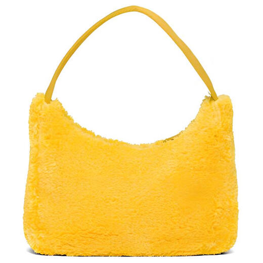 PRADA Re-Edition 00 Embroidered Lettering Logo Fabric Hobo Underarm Bag Handbag Mini Women's Yellow Basic Pack (Bag + Dust Bag)