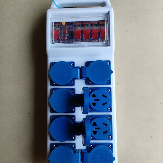 Engineering plug-in electrician household portable small electrical box leakage protection socket outdoor mobile temporary explosion-proof socket construction site special socket ABS gray 2 waterproof (double leakage protection)