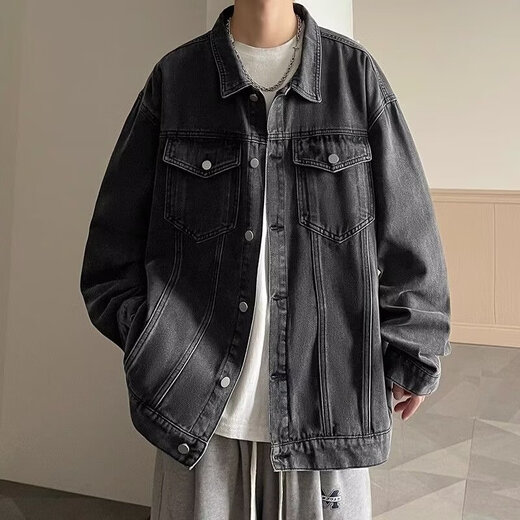 Cha Bailun CHELDBAILANNC denim jacket for men 2025 autumn Hong Kong style ripped American high-end loose student handsome trendy jacket for men Y1108 blue XL