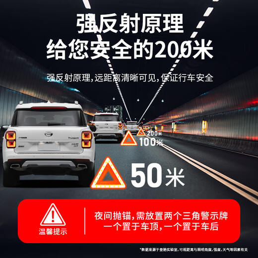 Huangchi car tripod triangle warning sign national standard warning sign high-brightness reflective clothing annual inspection vehicle emergency 2-piece set
