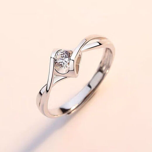 Genuine pt950 platinum ring, moissanite diamond, non-fading, angel kiss, heart-shaped, 18-year-old engagement ring for men and women, angel kiss, 1 carat