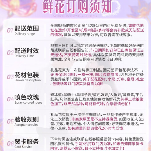 Huawang Flower Express Flower Gift Crushed Ice Blue Roses for Confession to Girlfriends and Lovers Birthday Gifts for Girls Delivered in the Same City Pure Desire Daughter 33 Roses (Spray Dyeing) |dy160