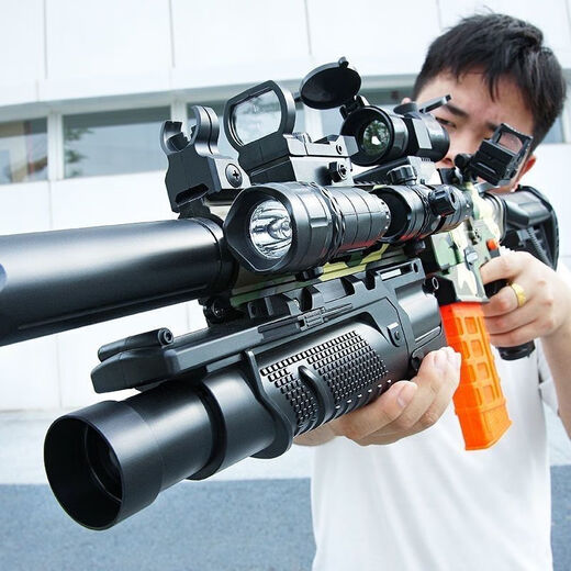 Bonas Assault Rifle Electric Burst M416 Manual Soft Bullet Children's Toy Submachine Gun Delta Chicken Game Same Style Side Pull Single Shot Rifle Pure Black Standard 10 Soft Bullets