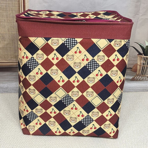 Sailoto large luggage bag moving three-dimensional storage bag household three-layer thickened storage box storage basket modern fabric folding 100 liter covered pumpkin 55*40*40cm thickened