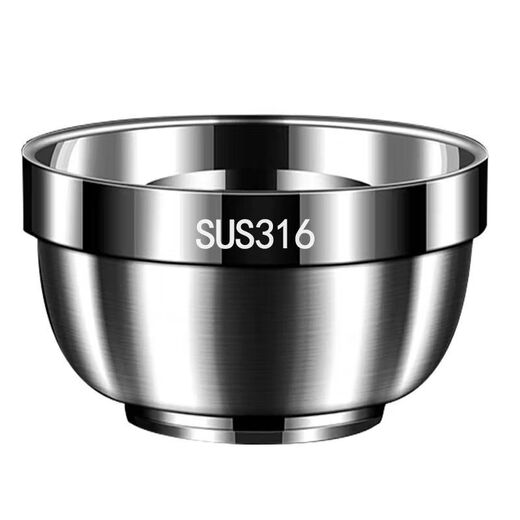 Runhuanian stainless steel rice bowl thickened steel bowl double-layer insulated bowl household children's anti-scalding soup bowl instant noodle bowl 16CM 10 pieces 316L double-layer bowl