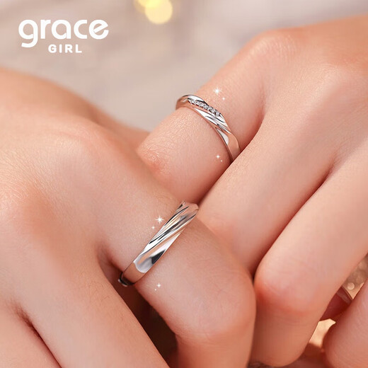 Grace GirlPT950 Platinum Möbius Couple Ring Proposal Ring Birthday Valentine's Day Gift for Girlfriend and Wife Möbius Platinum Pair Ring