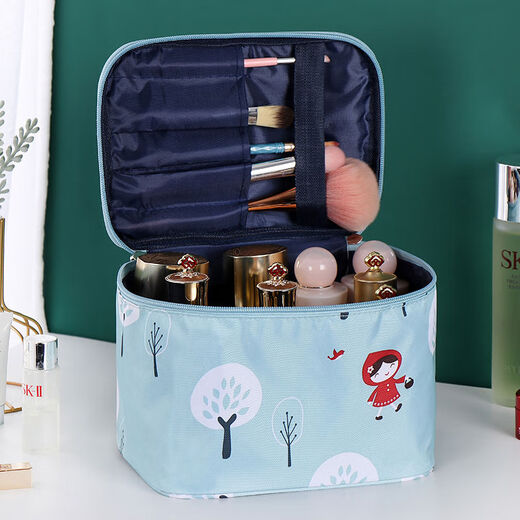 Yusenyi ins cosmetic bag women's portable large capacity travel waterproof large portable skin care product cosmetics storage new black base lemon regular style