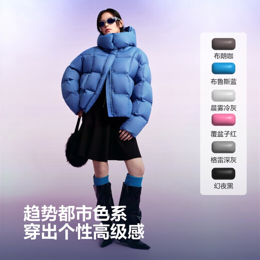 Bosideng 25 years winter puff down jacket for women 90 velvet thickened removable hood loose short lazy style jacket