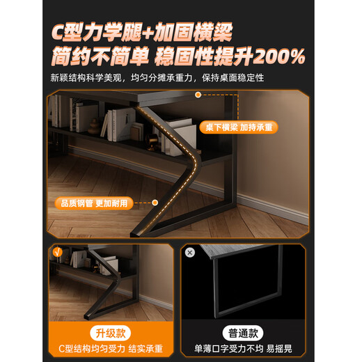 Tang Neng Youpin Double Computer Desk Side by Side Couple Gaming Table Desktop Bedroom Home Desk Work Table Long Combination Desk C-Leg Double Position Gaming Black 160CM