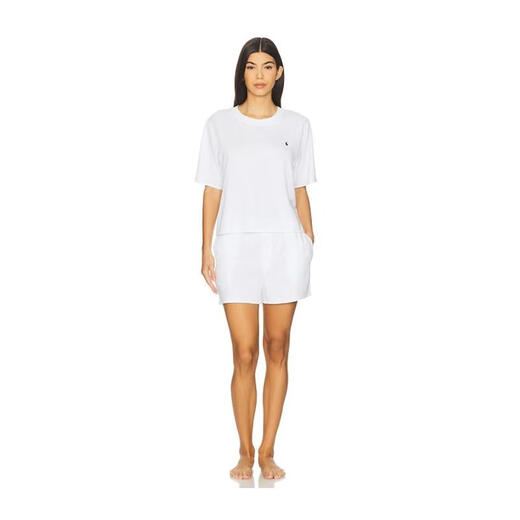 Ralph Lauren pony mark light luxury women's short-sleeved suit White Cloud 20 | L