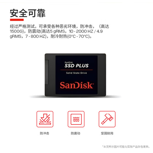 闪迪（SanDisk）2TB SSD固态硬盘545MB/s读速PLUS性能加强版SATA接口2.5英寸TLC颗粒台式机笔记本扩容电脑升级