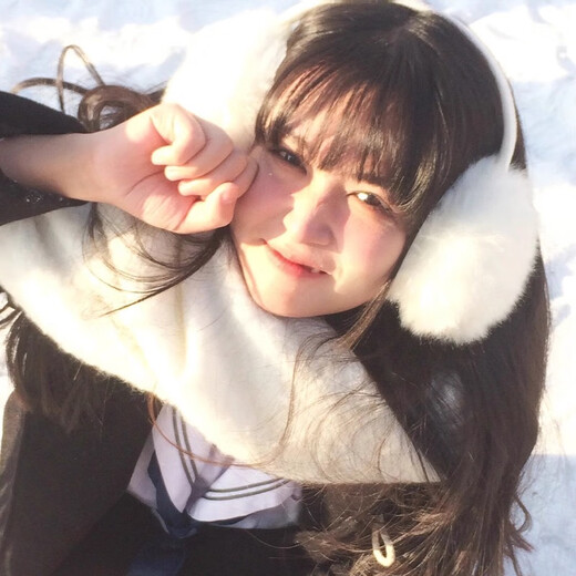 JIOESC white earmuffs for women in winter, cute plush earmuffs, antifreeze earbags, warm Northeast cycling, cold protection earmuffs, earmuffs - white