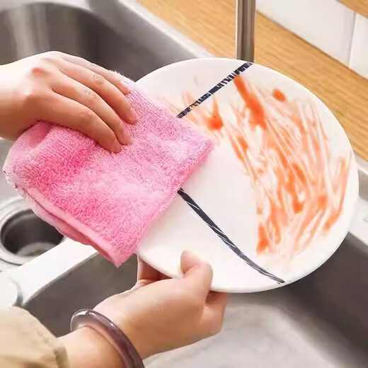 Kitchen Oil Remover Dish Towel Bamboo Strong Oil Remover Dishwasher Cloth Non-Stick Grease Rag Non-stick Kitchen Rag Upgraded Thickened Style 10 Pack Random Colors
