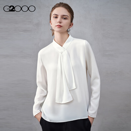 G2000 texture/ribbon design/same style in shopping malls women's 2025 autumn and winter comfortable long-sleeved casual shirt