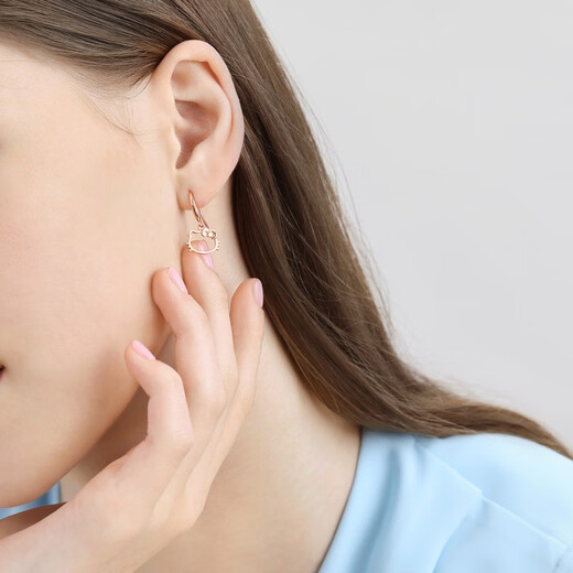 Chow Sang Sang Hello Kitty Hollow Earrings Sanrio 18K Gold Stud Earrings 88465E Pricing