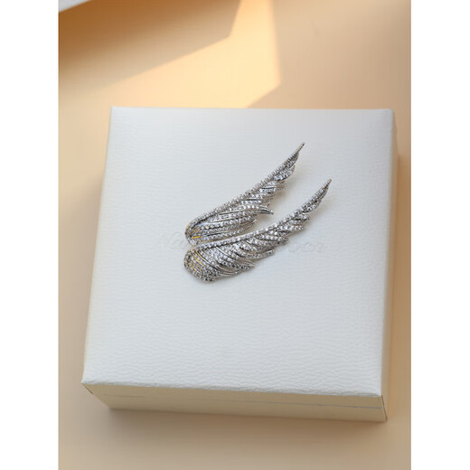 SNQP flying angel wings dimada feather brooch corsage brooch female couple yellow gift box