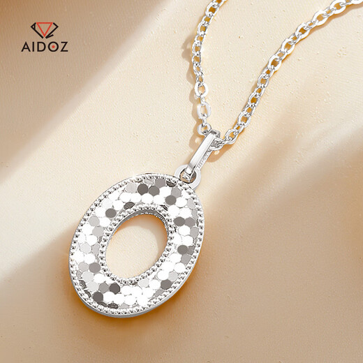Aido Diamond pt950 Platinum Crushed Ice Ring Pendant Women's Fashion Platinum Necklace Gift for Wife Single Pendant Weight 1.9-2.1g + Delivery Silver Chain