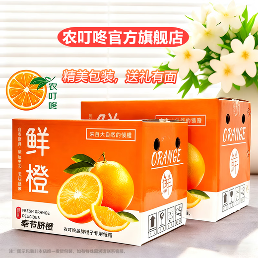 Nongdingdong Brand Orchard Ventes directes Chongqing Fengjie Navel Orange Newhall Coffret cadeau de fruits Magasin phare officiel de haute qualité Gros fruits à manger soi-même Diamètre de fruits 75-85 10 Jin Jin équivaut à 0,5 kg Coffret cadeau exquis