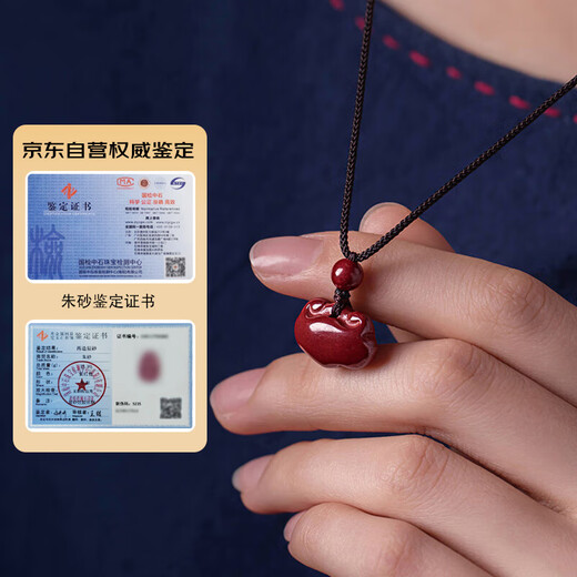 Zexinya jade cinnabar pendant amulet birth year snake year wishful lock necklace