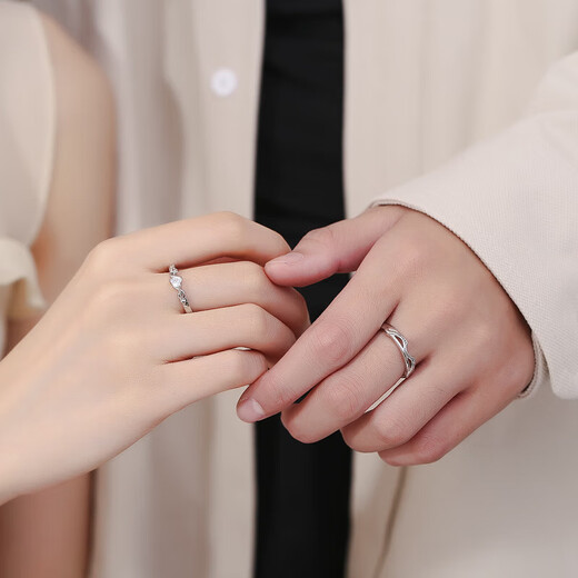 BOEAY Cupid's Arrow pure silver couple ring 999 sterling silver ring women's men's and boys Zhong Jiujiu proposes marriage free engraving 999 silver Cupid's Arrow couple ring