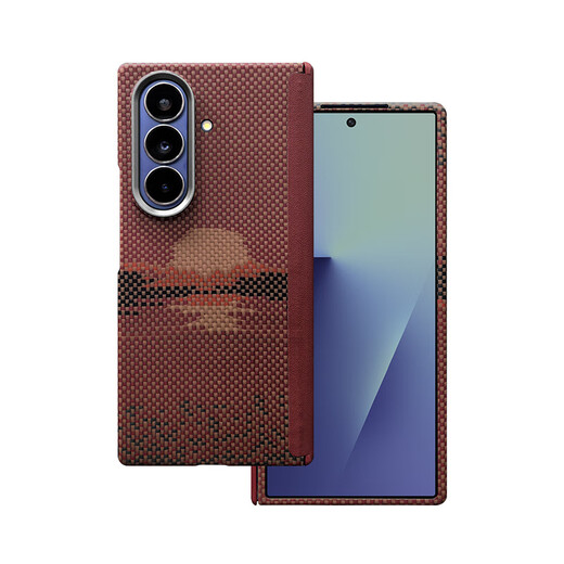 Samsung (SAMSUNG) Apple original quality suitable for new Kevlar mobile phone case magnetic suction all-inclusive zfold7 folding screen carbon fiber blue digital rain magnetic suction center shaft back cover Samsung Galaxy Z Fold7