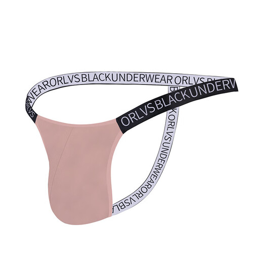 Sexy and fun men's thong bikini style modal low waist solid color breathable T pants pink M