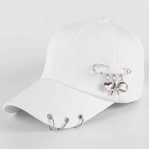 Hat summer women's trendy Korean version versatile outdoor fashion baseball cap student couple travel leisure sun protection peaked cap for women double chain = pink adjustable
