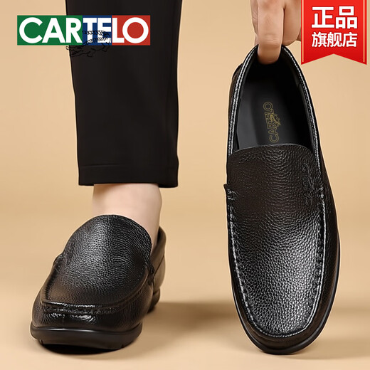 Herrenschuhe für Sommer neue oberste Schicht Cowhide Weiche Sohle-Ladung Herren echtes Leder atmungsaktives Geschäft Casual Leder Schuhe Black-16782-Komfortländische Lederoberfläche 38 Standard Lederschuhgröße